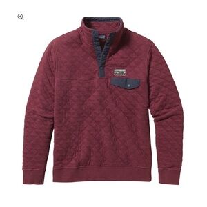 Patagonia mens quilted quarter snap-oxblood red-size XS